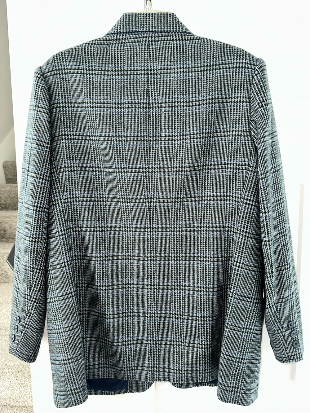 White Stag Women’s Gray Glen Plaid Blazer size 14 wool blend 70% wool 25% polyes - Picture 2 of 7